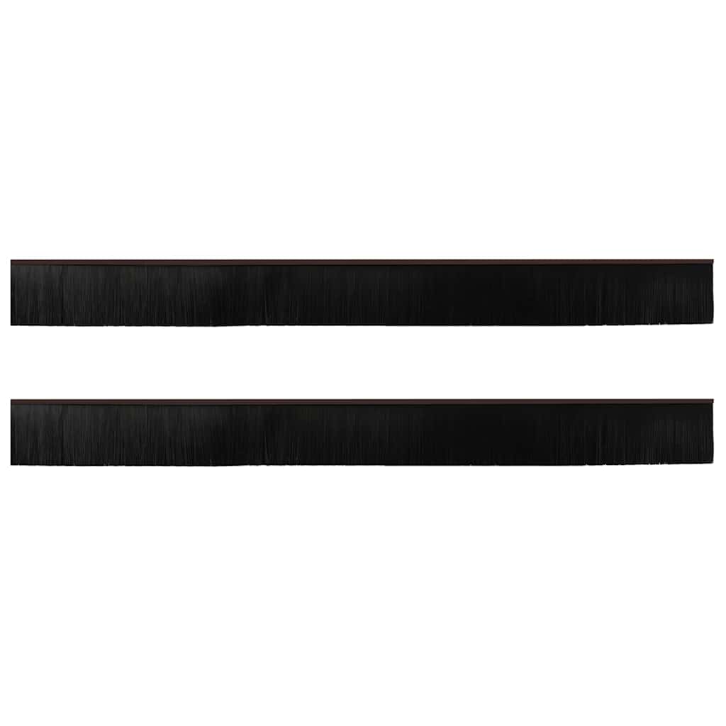 Selvhäftende dørbørstetninger 2 pcs Brun 100 cm