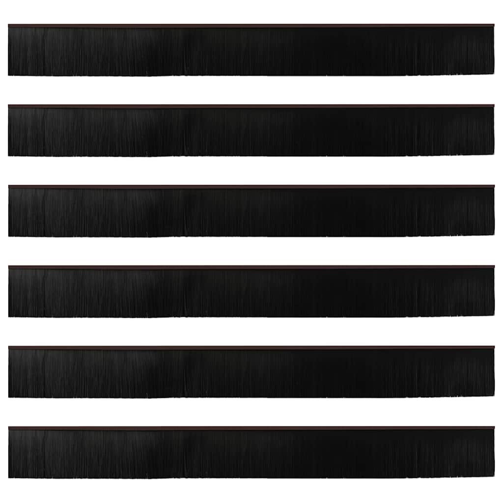 Selvhäftende dørbørstetninger 6 pcs Brun 100 cm