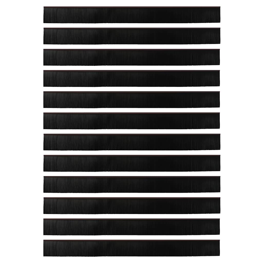 Selvhäftende dørbørstetninger 12 pcs Brun 100 cm