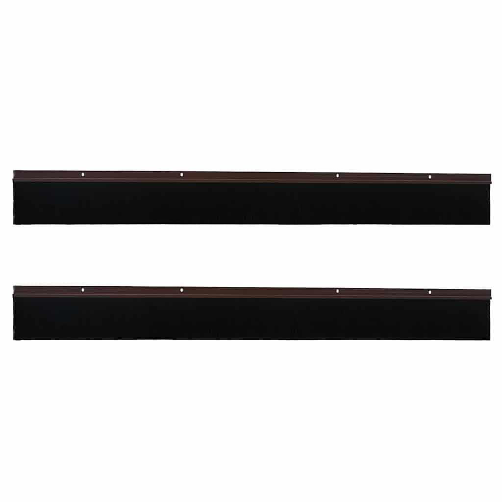 Skru-på dørbørste tetninger 2 pcs Brun 100 cm