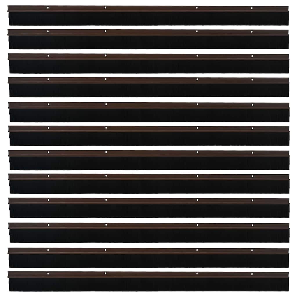 Skru-på dørbørste tetninger 12 pcs Brun 100 cm