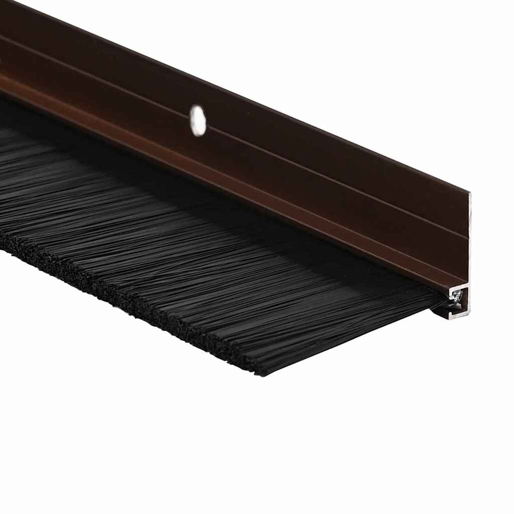 Skru-på dørbørste tetninger 2 pcs Brun 100 cm