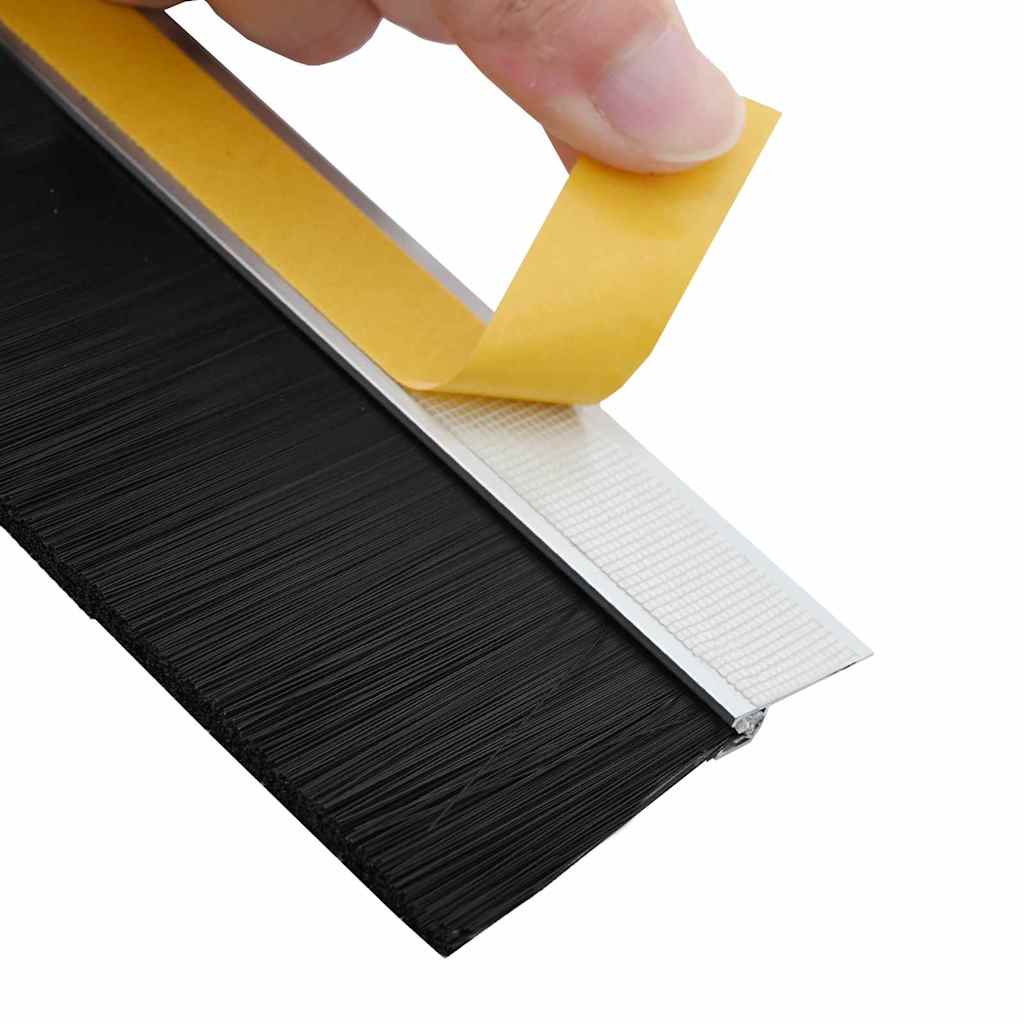 Selvhäftende dørbørstetninger 2 pcs sølv 100 cm
