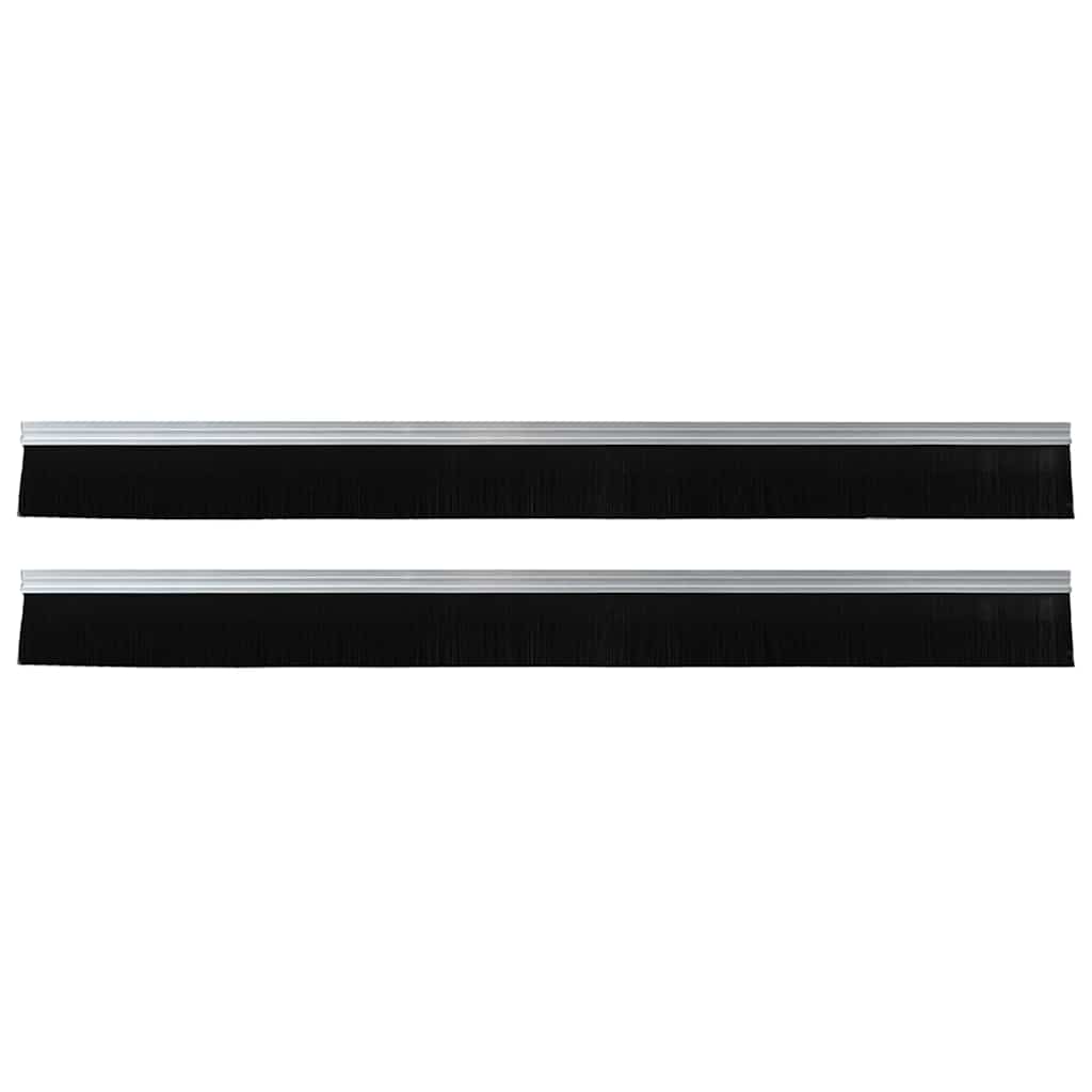 Selvhäftende dørbørstetninger 2 pcs sølv 100 cm