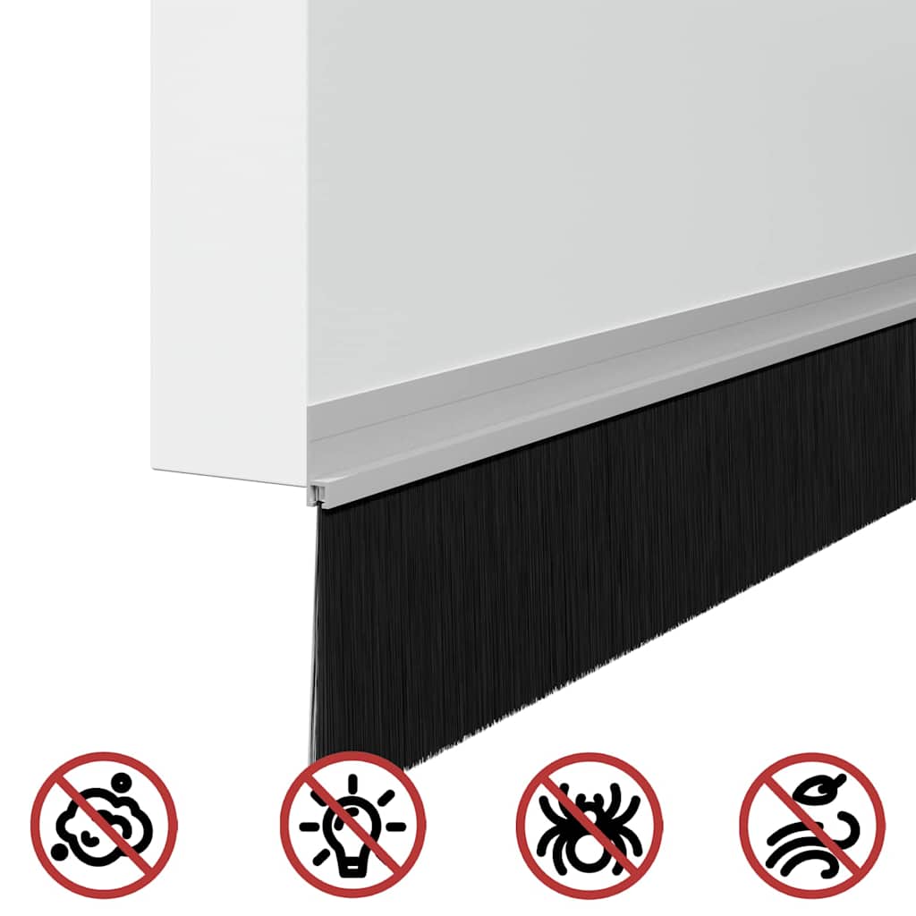 Selvhäftende dørbørstetninger 2 pcs sølv 100 cm