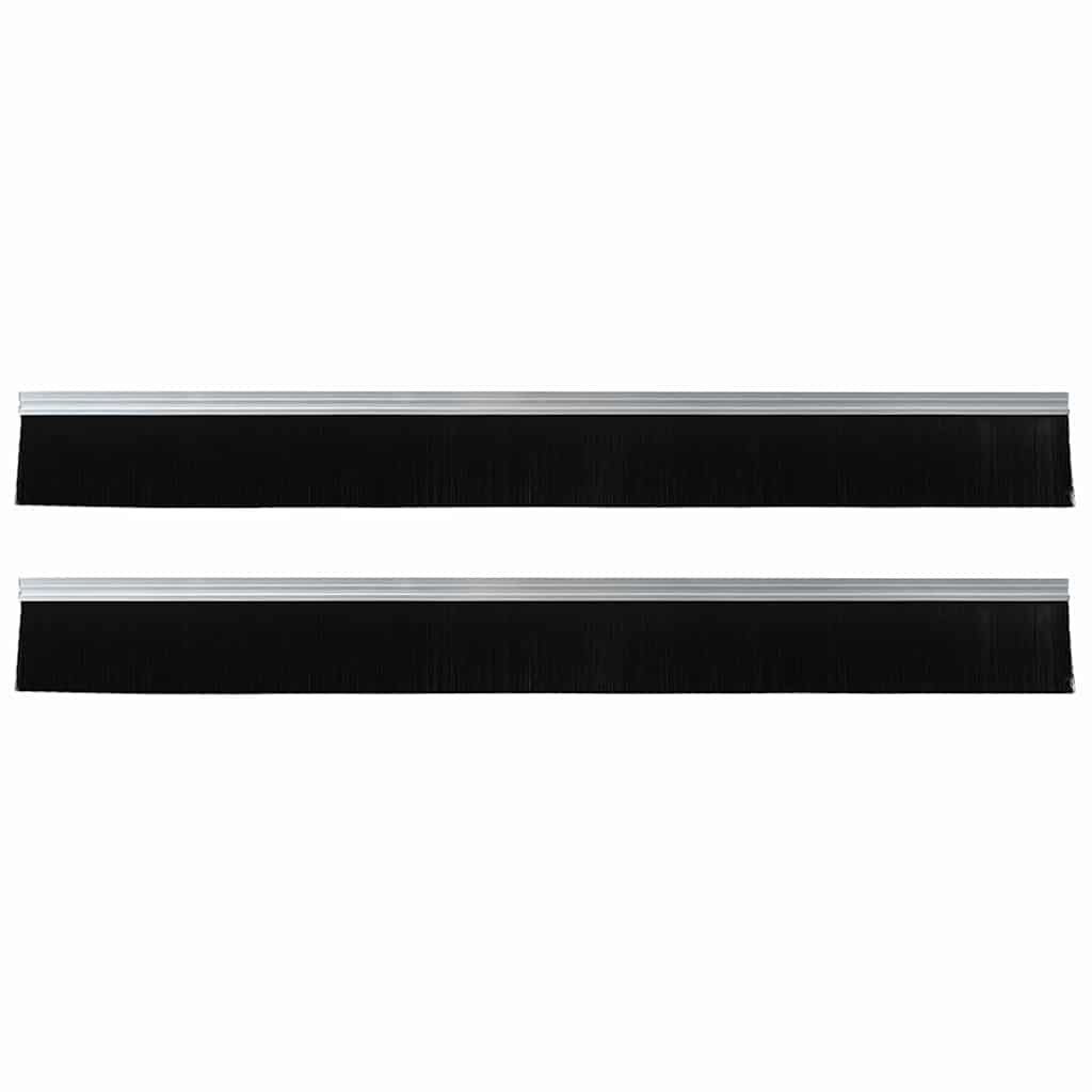 Selvhäftende dørbørstetninger 2 pcs sølv 100 cm