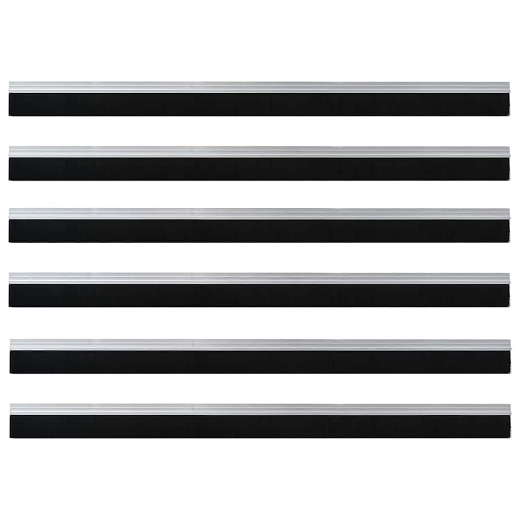 Selvhäftende dørbørstetninger 6 pcs sølv 100 cm