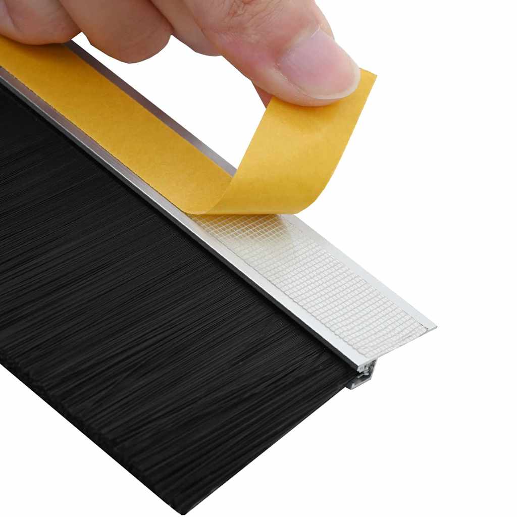 Selvhäftende dørbørstetninger 12 pcs sølv 100 cm
