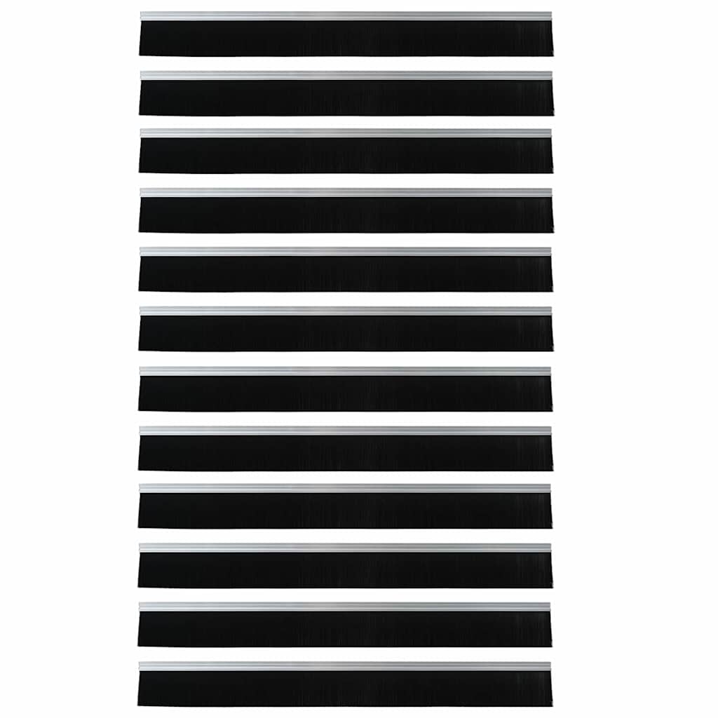 Selvhäftende dørbørstetninger 12 pcs sølv 100 cm