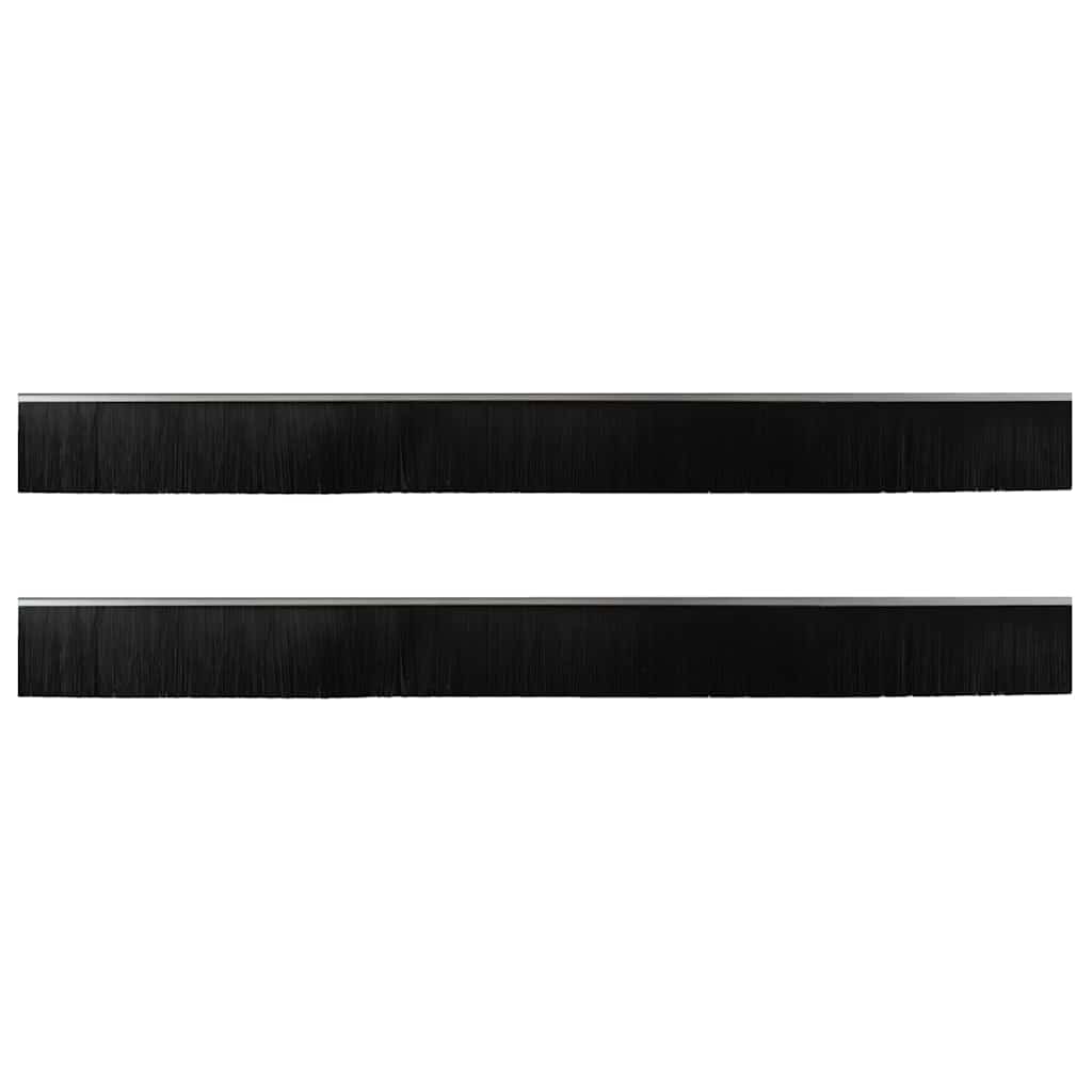 Selvhäftende dørbørstetninger 2 pcs sølv 100 cm