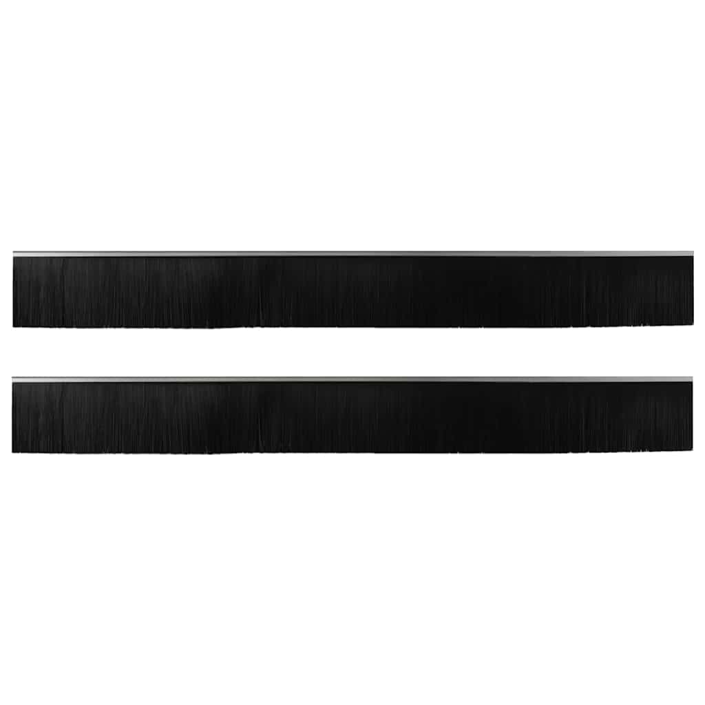 Selvhäftende dørbørstetninger 2 pcs sølv 100 cm