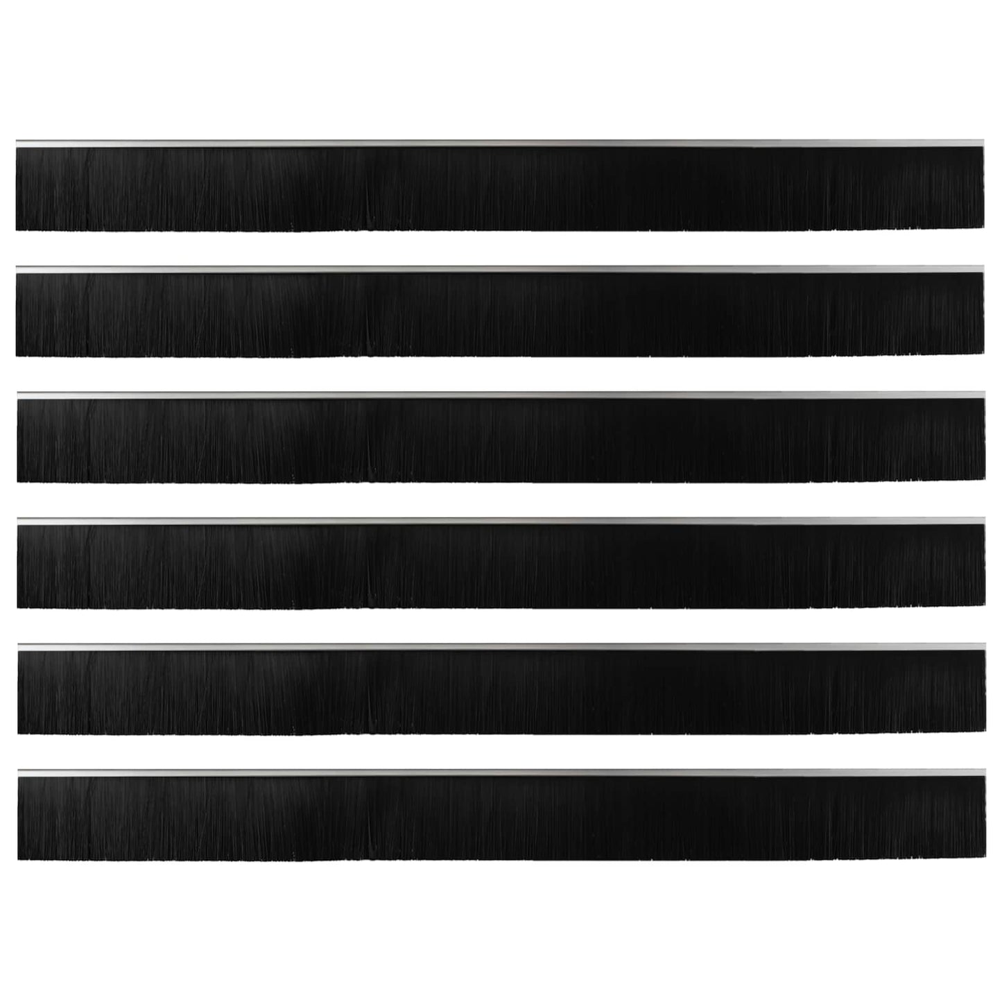 Selvhäftende dørbørstetninger 6 pcs sølv 100 cm