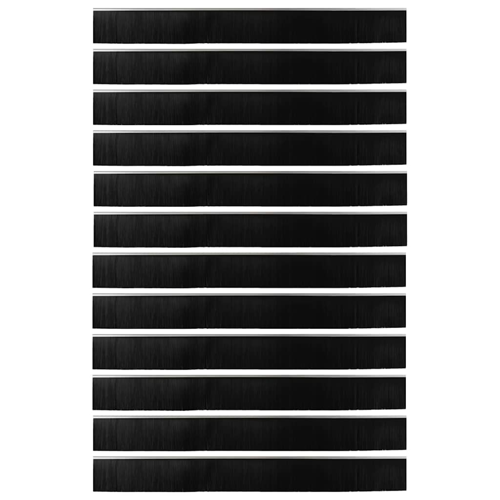 Selvhäftende dørbørstetninger 12 pcs sølv 100 cm