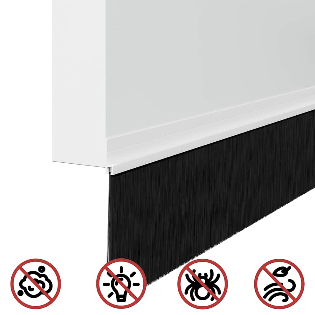 Selvhäftende dørbørstetninger 2 pcs Hvit 100 cm