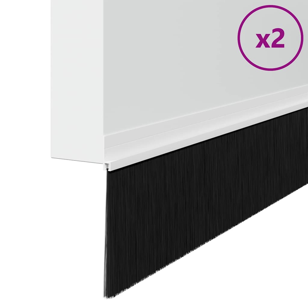 Selvhäftende dørbørstetninger 2 pcs Hvit 100 cm