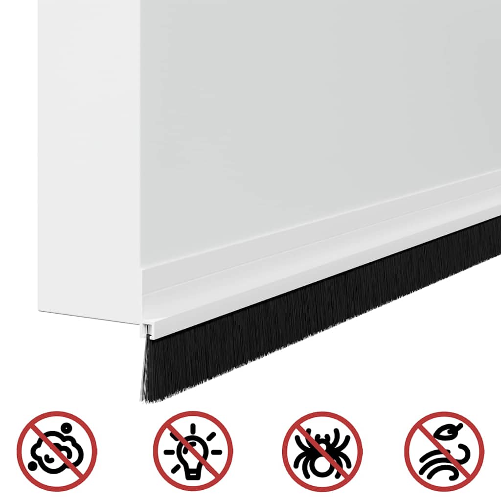 Selvhäftende dørbørstetninger 6 pcs Hvit 100 cm