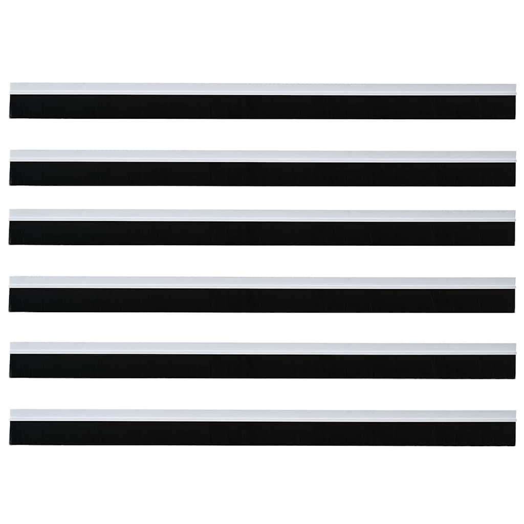 Selvhäftende dørbørstetninger 6 pcs Hvit 100 cm