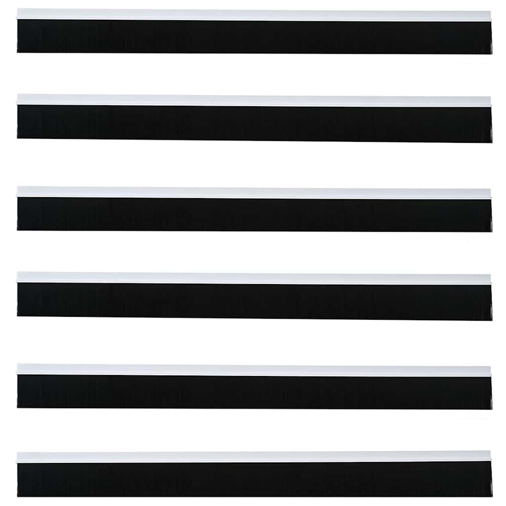 Selvhäftende dørbørstetninger 6 pcs Hvit 100 cm