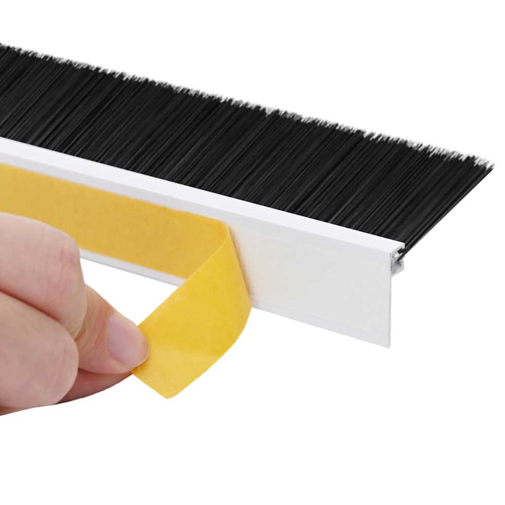 Selvhäftende dørbørstetninger 6 pcs Hvit 100 cm