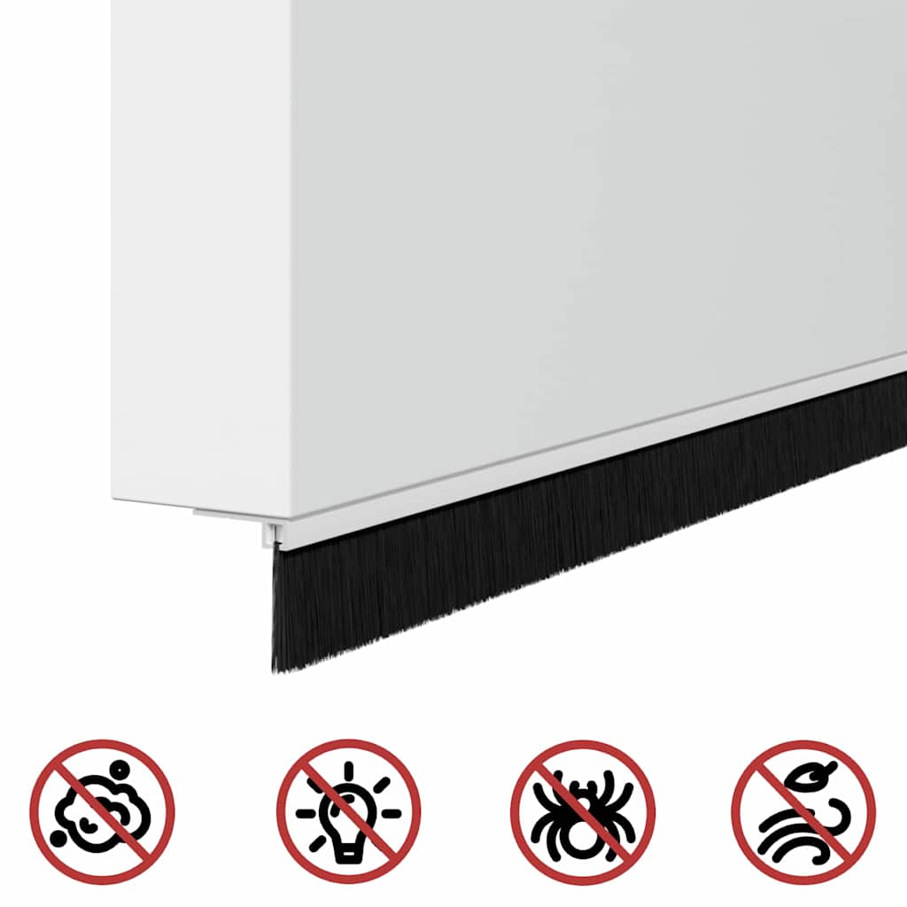 Selvhäftende dørbørstetninger 6 pcs Hvit 100 cm