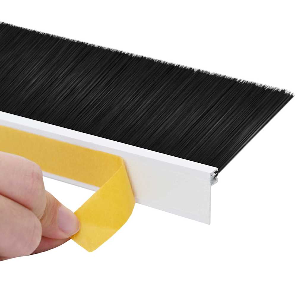 Selvhäftende dørbørstetninger 12 pcs Hvit 100 cm