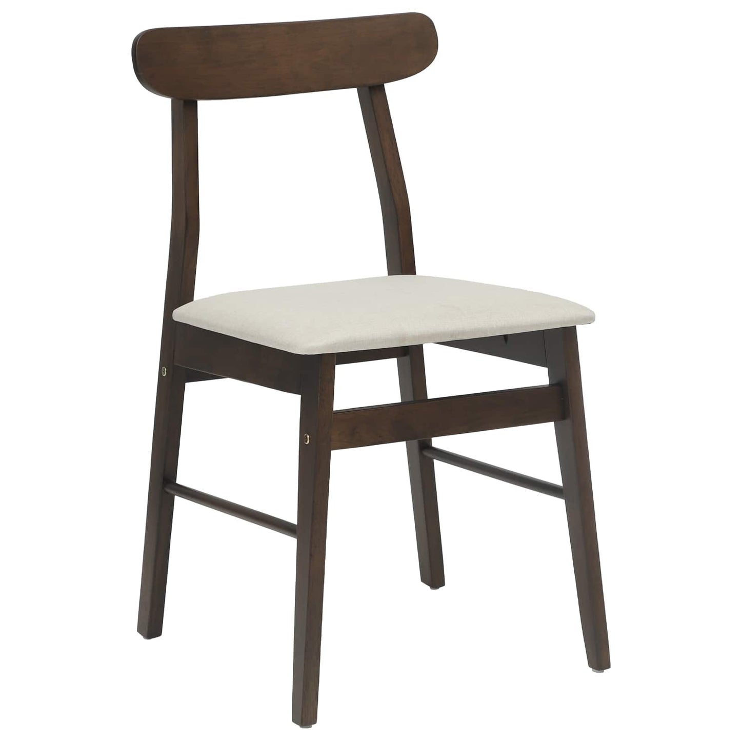 Spisestuestol 2 pcs Mørk brun, Lys Solid Gummitre