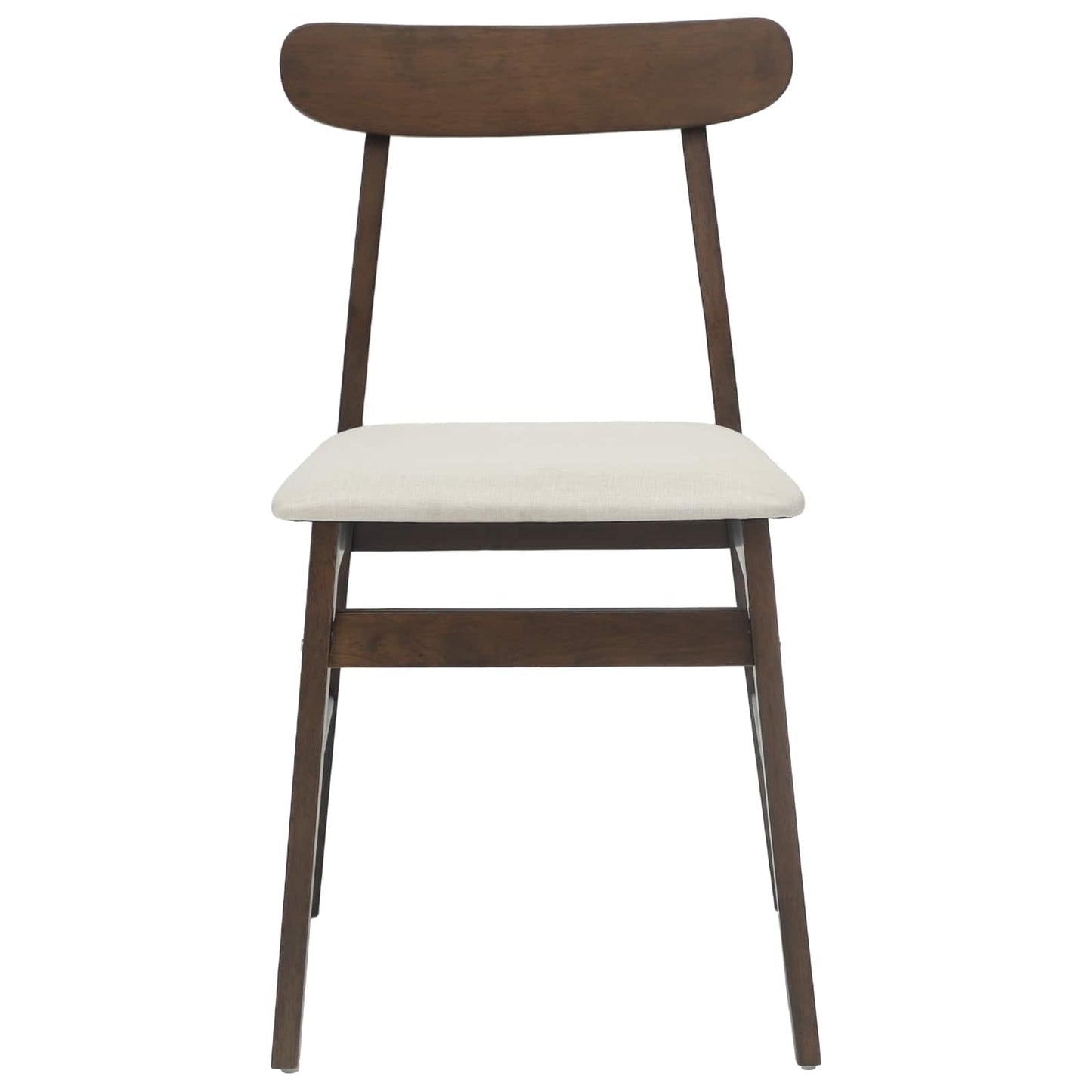 Spisestuestol 2 pcs Mørk brun, Lys Solid Gummitre