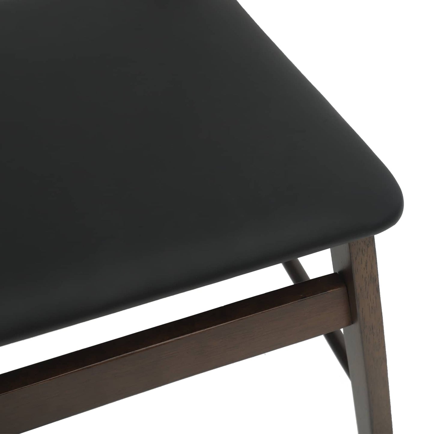 Spisestuestol 2 pcs Mørk brun og svart Solid Gummitre