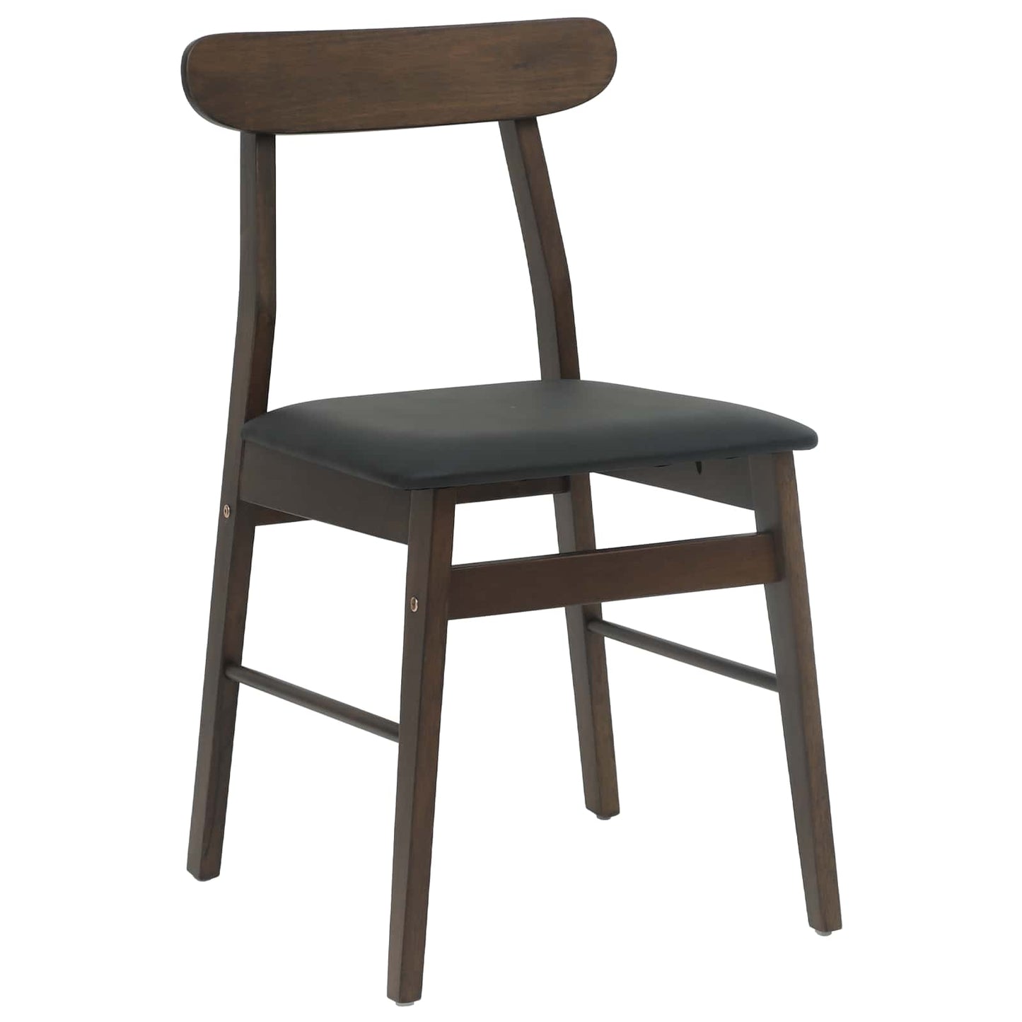 Spisestuestol 2 pcs Mørk brun og svart Solid Gummitre