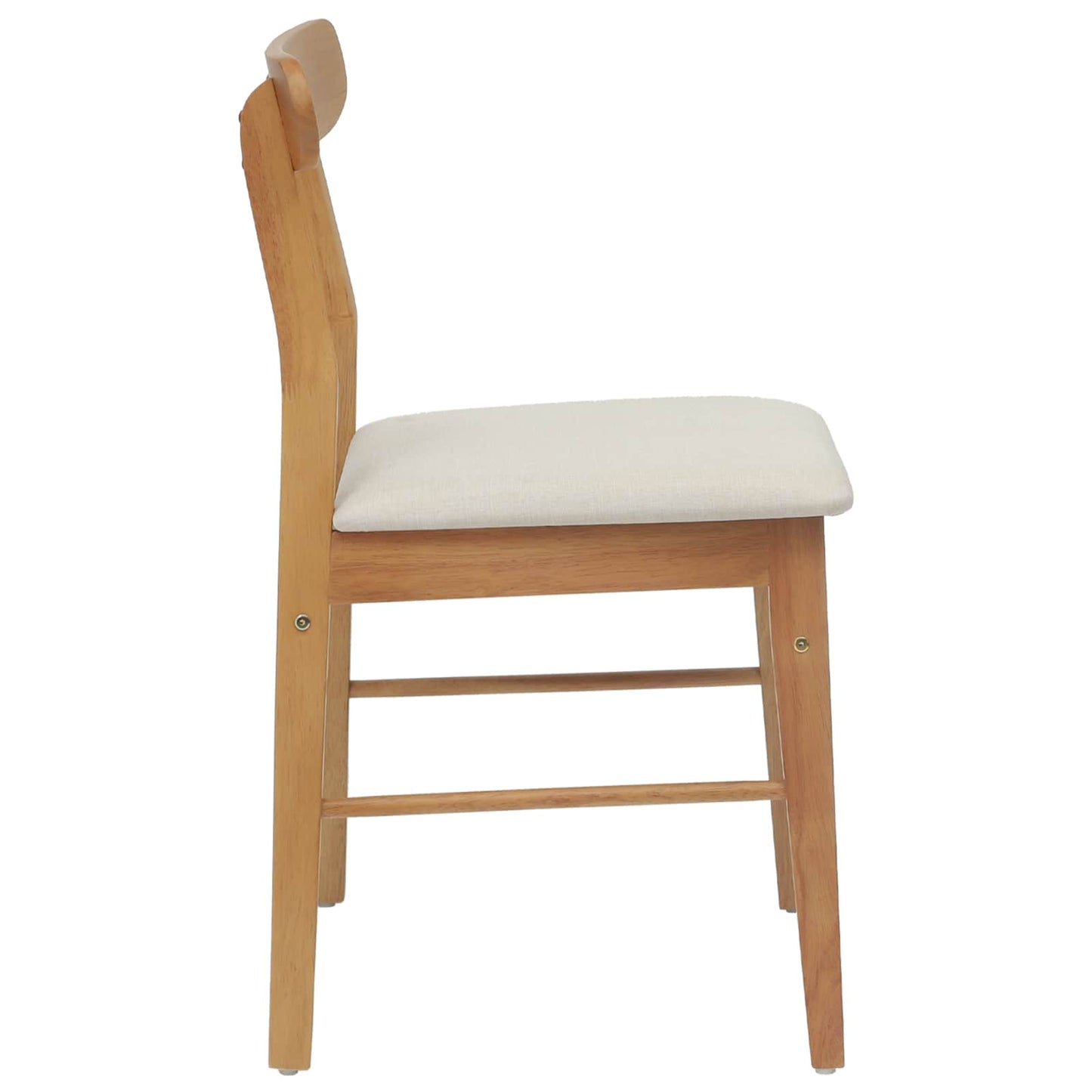 Spisestuestol 2 pcs Naturlig og Lys Solid Gummitre