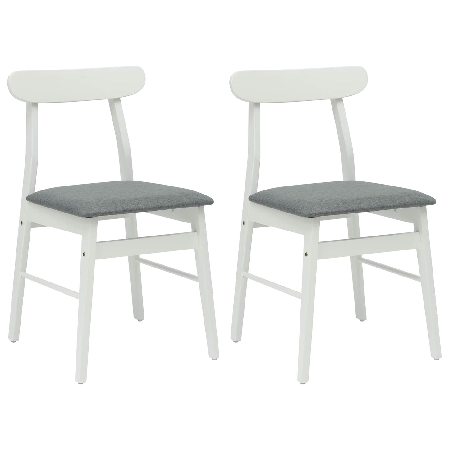 Spisestuestol 2 pcs Hvit og Grå Solid Gummitre