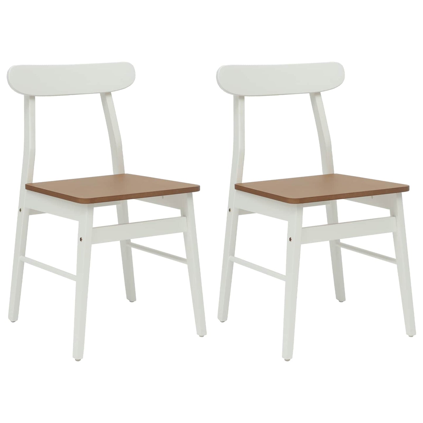 Spisestuestol 2 pcs Hvit og Naturlig 43 x 44,5 x 77 cm