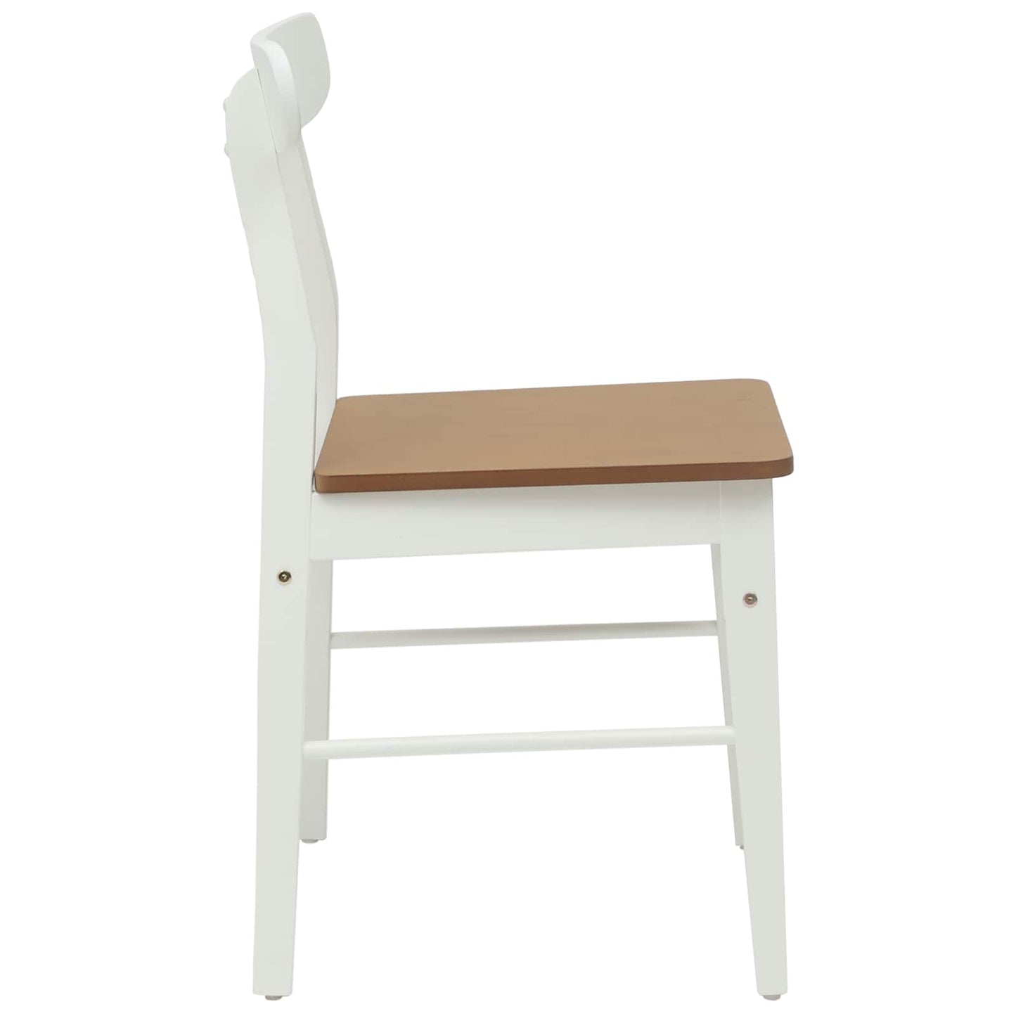 Spisestuestol 2 pcs Hvit og Naturlig 43 x 44,5 x 77 cm