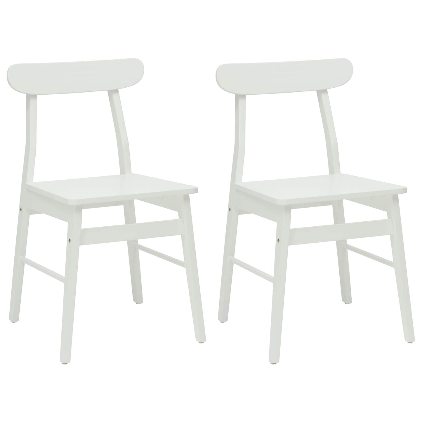 Spisestuestol 2 pcs Hvit 43 x 44,5 x 77 cm Solid Gummitre