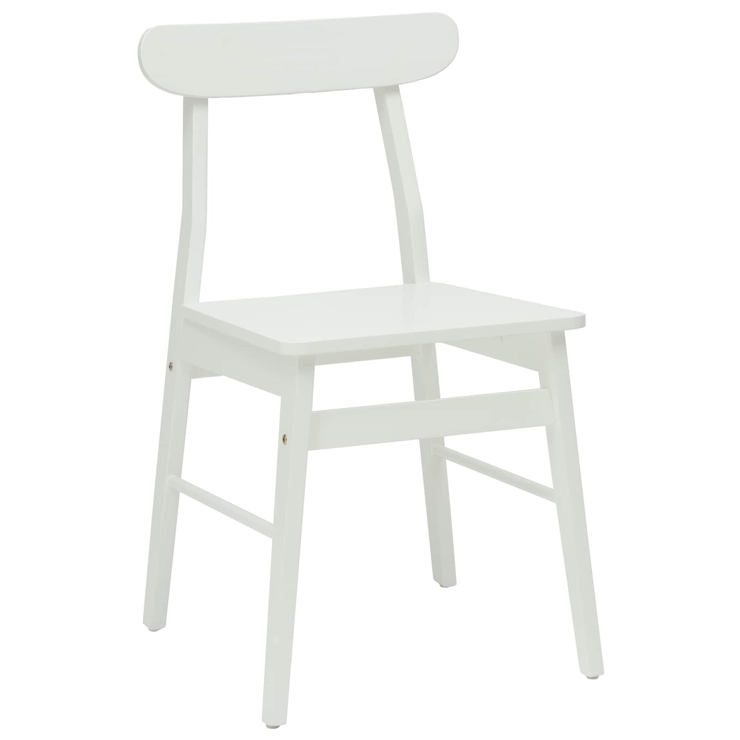 Spisestuestol 2 pcs Hvit 43 x 44,5 x 77 cm Solid Gummitre