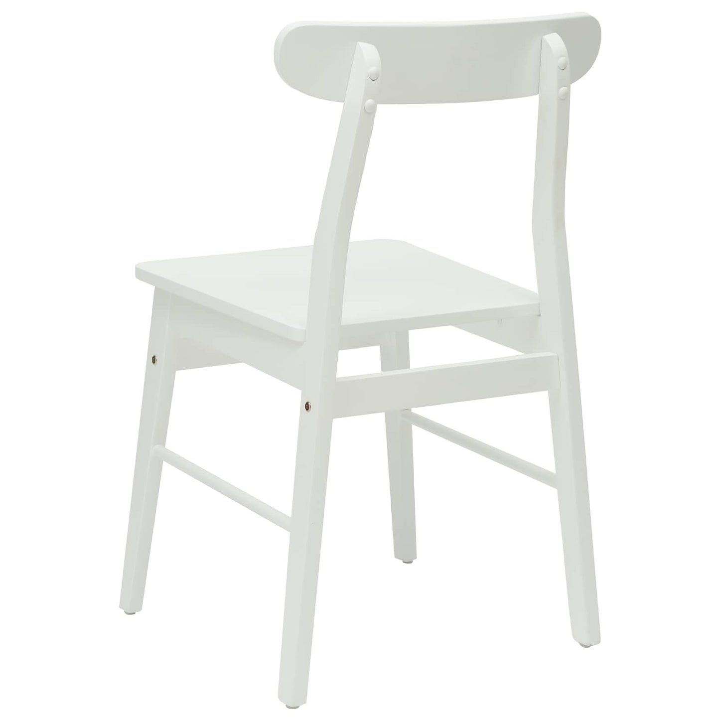 Spisestuestol 2 pcs Hvit 43 x 44,5 x 77 cm Solid Gummitre