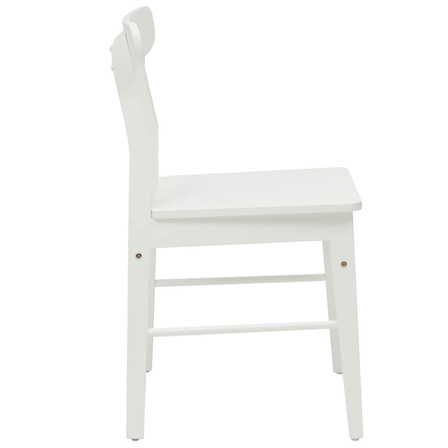 Spisestuestol 2 pcs Hvit 43 x 44,5 x 77 cm Solid Gummitre