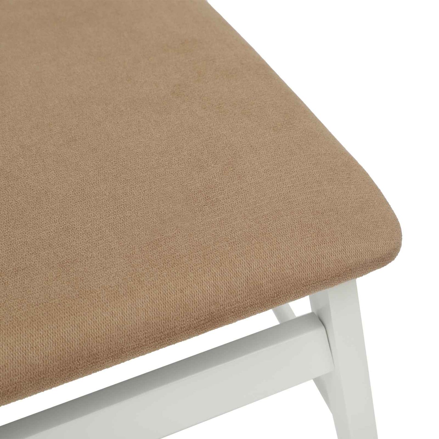 Spisestuestol 2 pcs Hvit og Brun Solid Gummitre