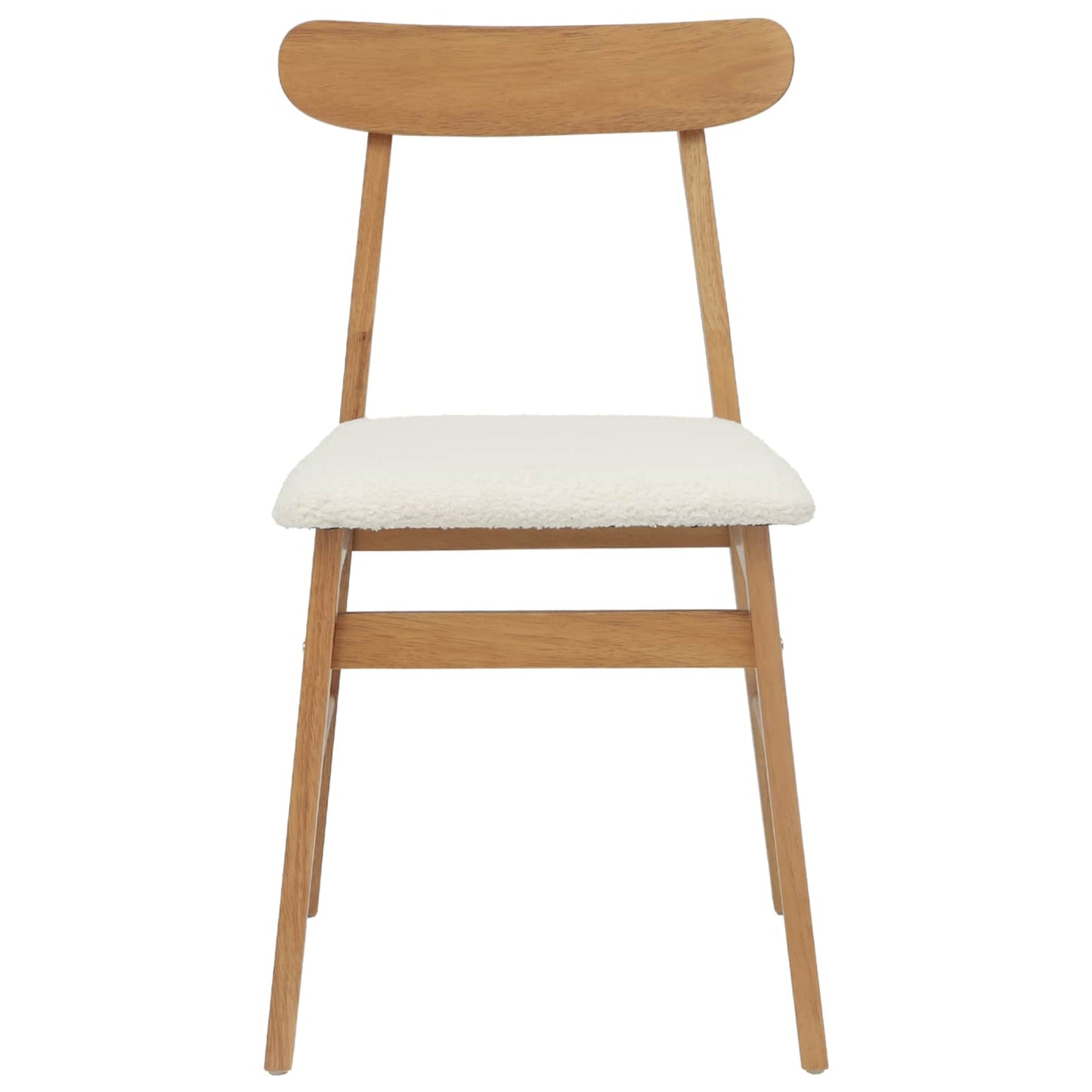 Spisestuestol 2 pcs Naturlig og Lys Solid Gummitre