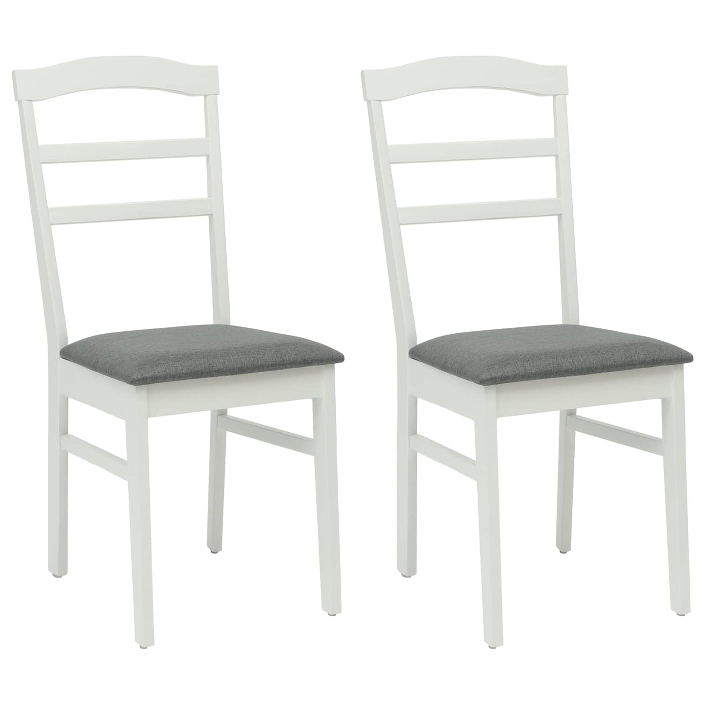 Spisestuestol 2 pcs Hvit og Grå Solid Gummitre
