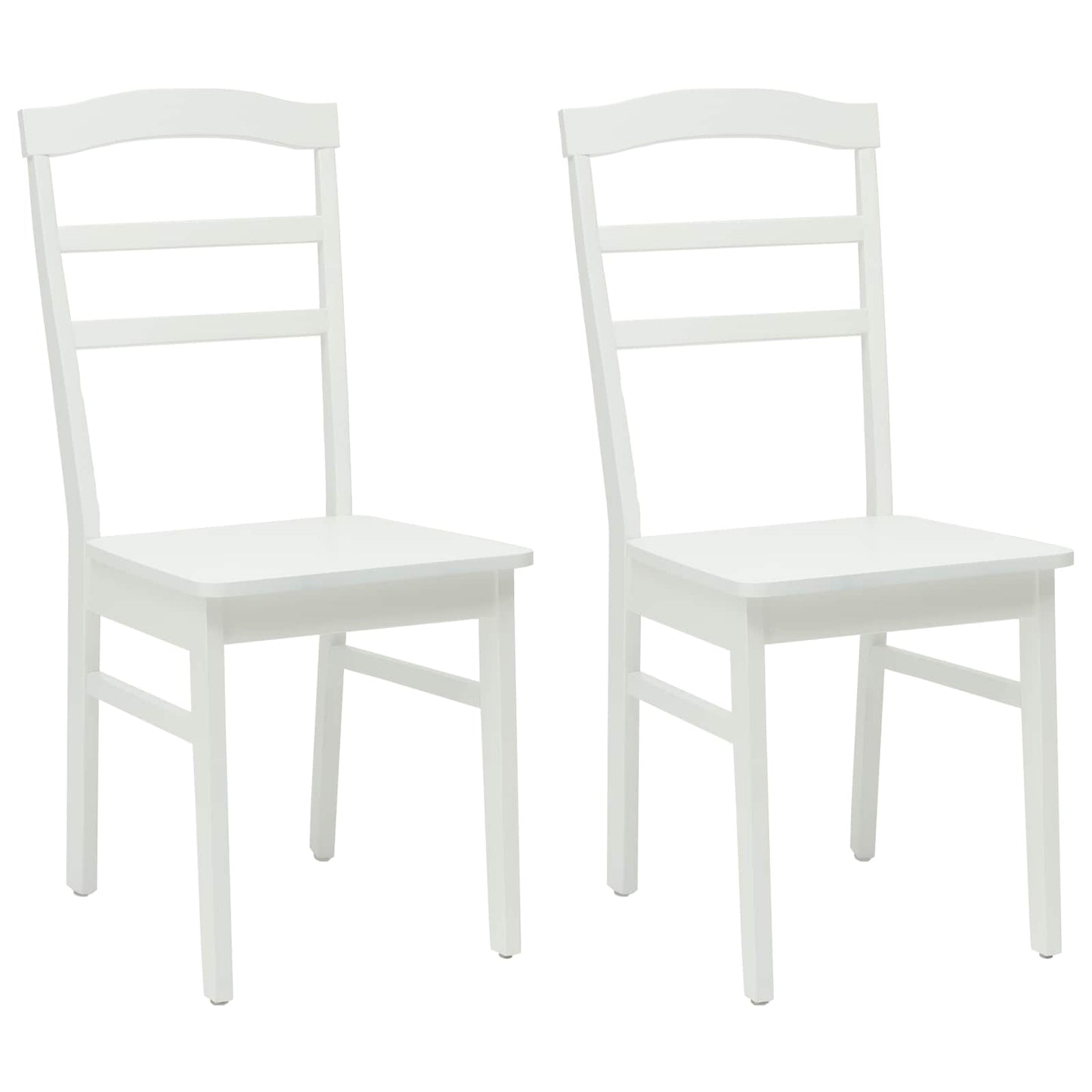 Spisestuestol 2 pcs Hvit Solid Gummitre