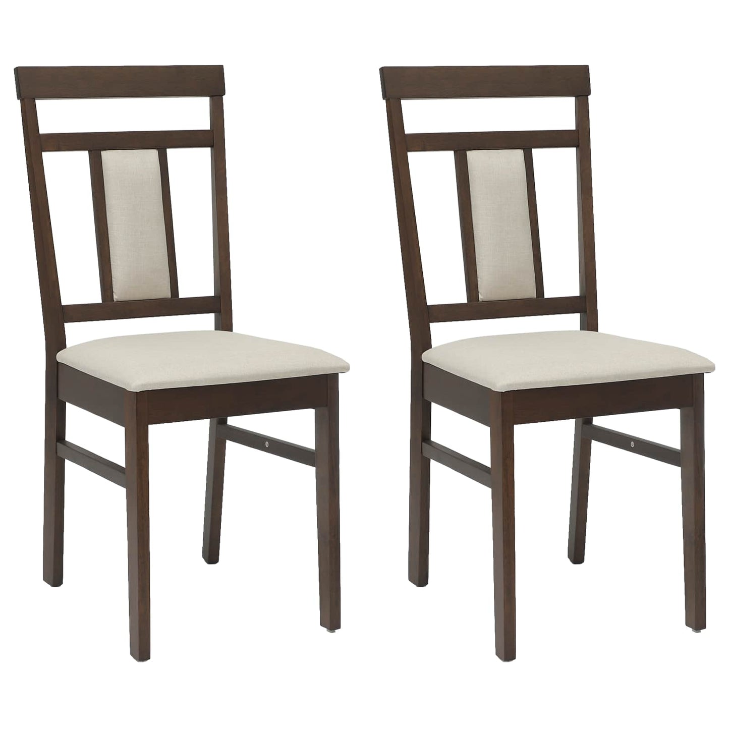 Spisestuestol 2 pcs Lys Brun og Lys Solid Gummitre