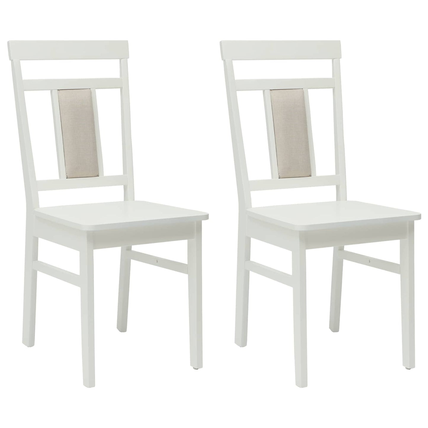 Spisestuestol 2 pcs Hvit Solid Gummitre