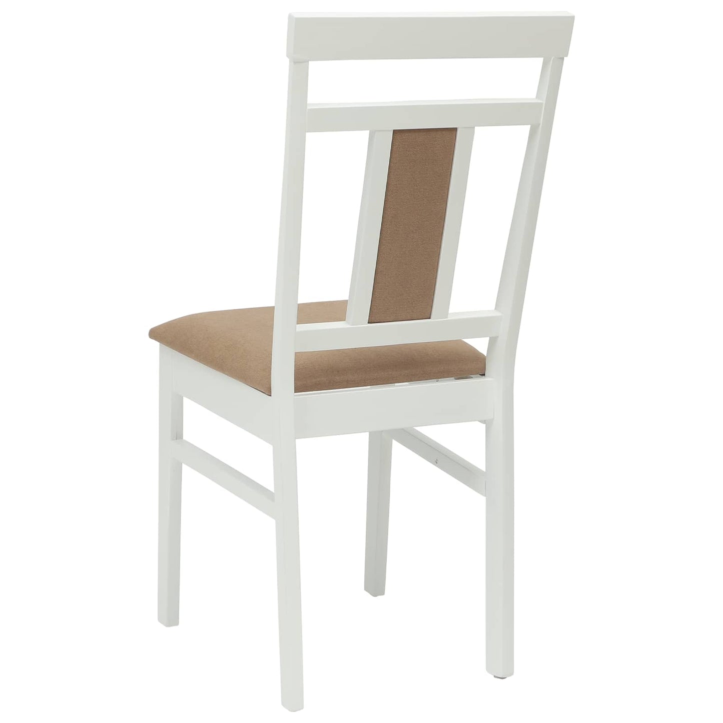 Spisestuestol 2 pcs Hvit og Brun Solid Gummitre