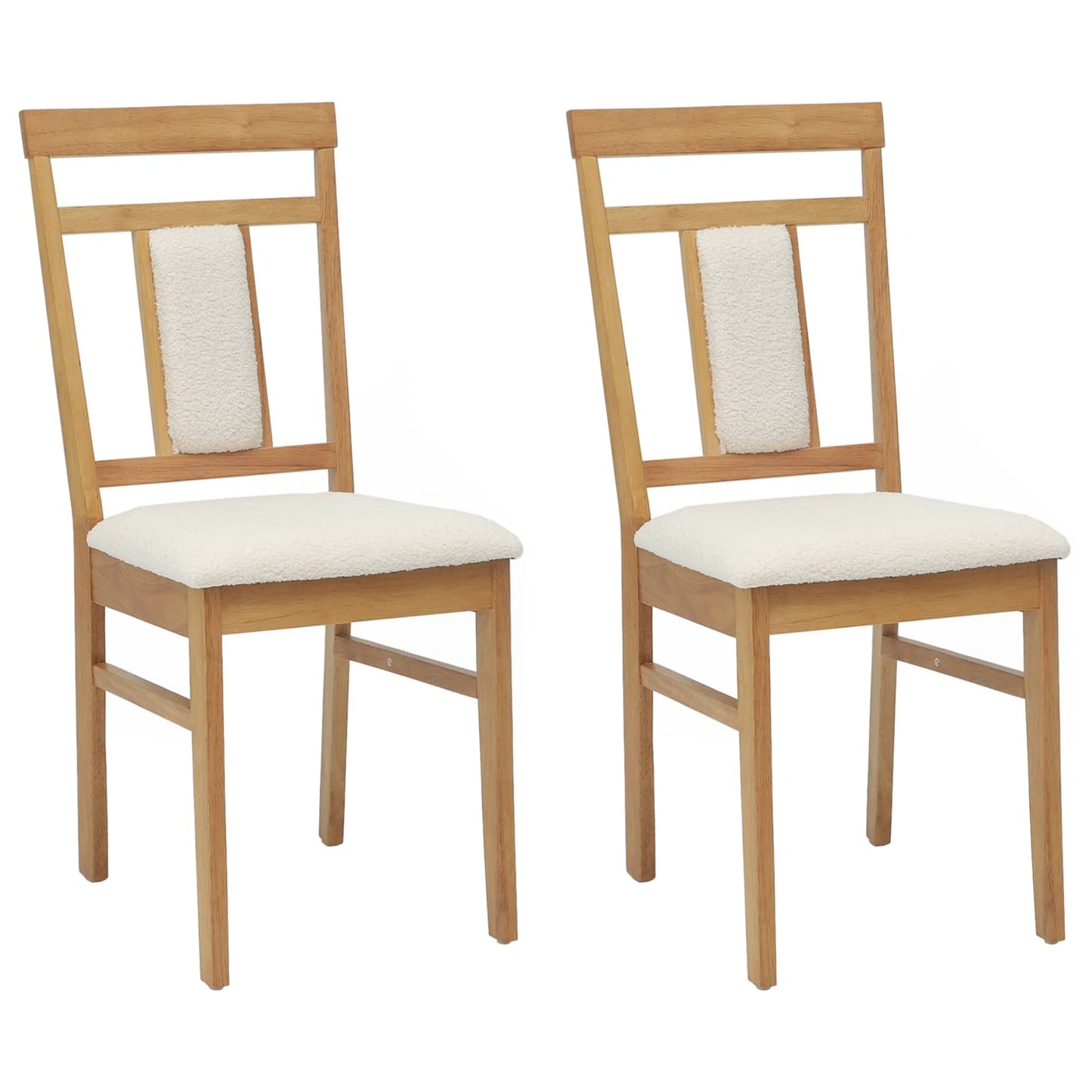 Spisestuestol 2 pcs Naturlig og Lys Solid Gummitre