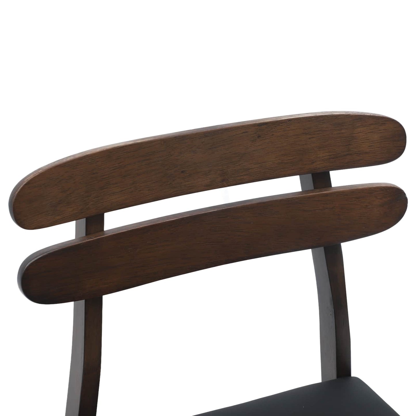 Spisestuestol 2 pcs Lys Brun og Svart Solid Gummitre