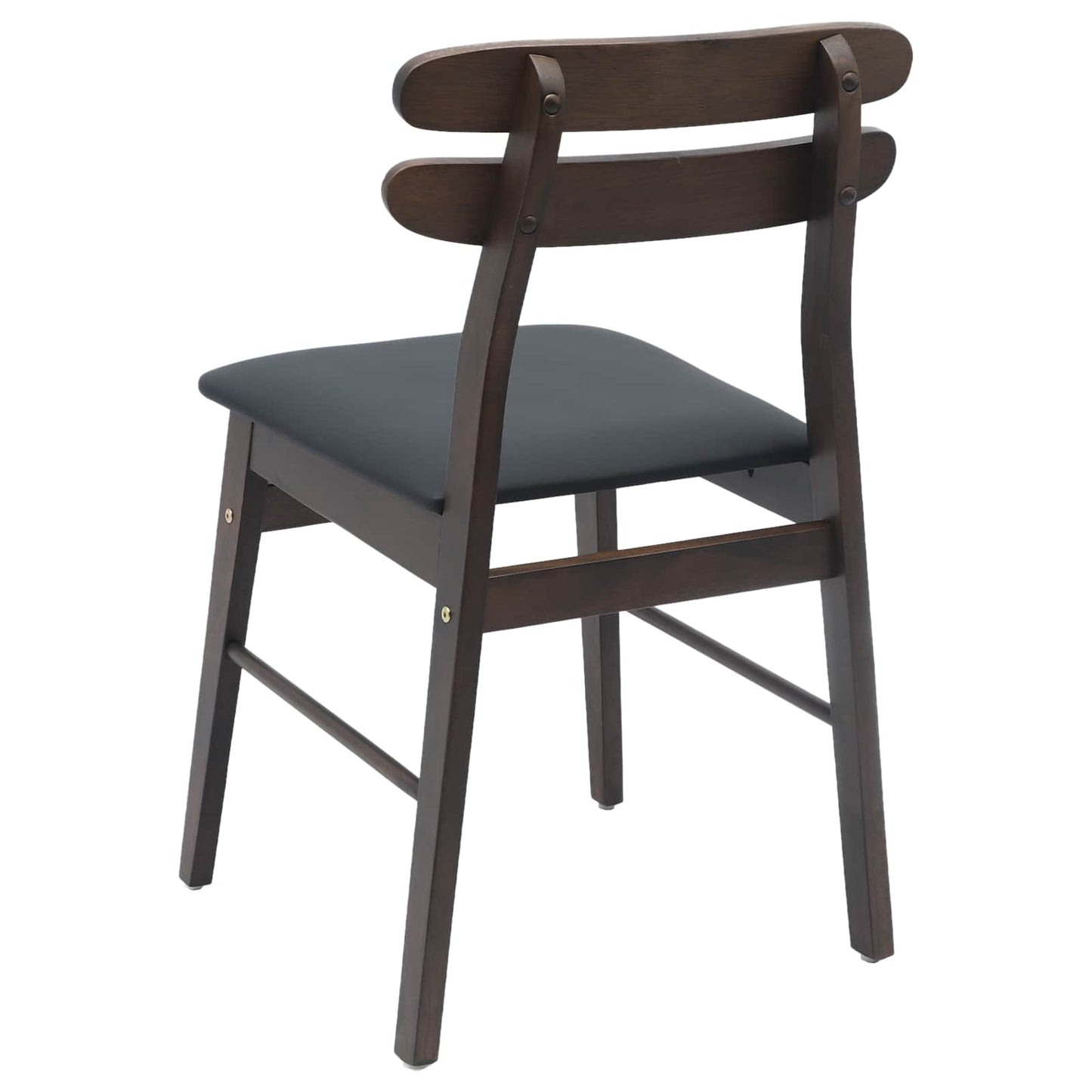 Spisestuestol 2 pcs Lys Brun og Svart Solid Gummitre
