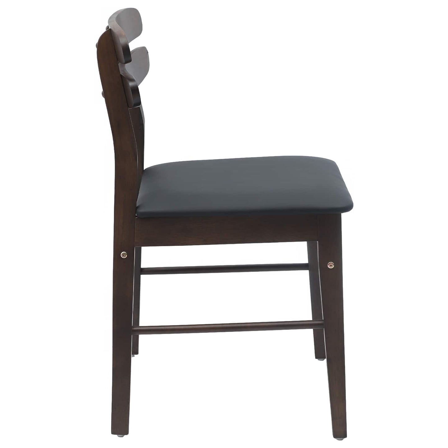 Spisestuestol 2 pcs Lys Brun og Svart Solid Gummitre