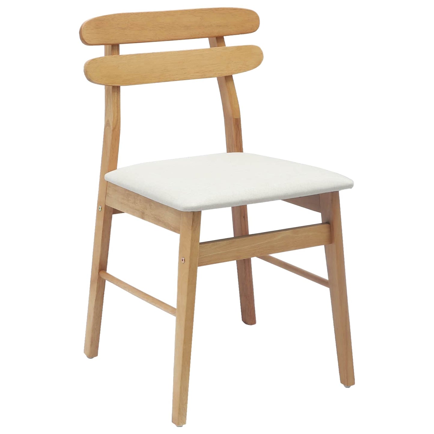 Spisestuestol 2 pcs Naturlig og Lys Solid Gummitre