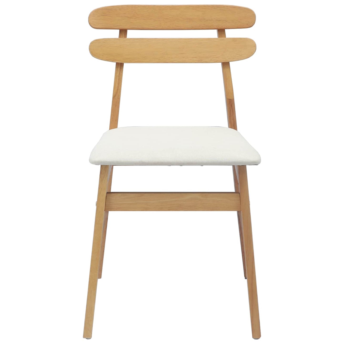 Spisestuestol 2 pcs Naturlig og Lys Solid Gummitre